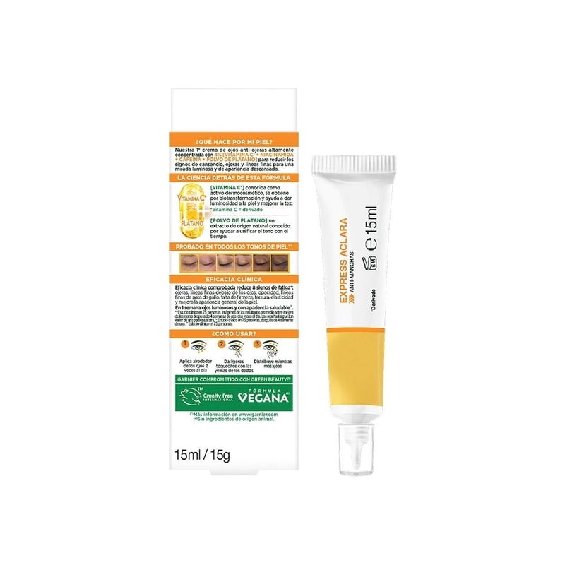 Crema para ojos Garnier Skin Active express aclara vitamina C