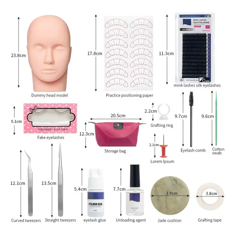 Kit Para Pestañas De Práctica Profesional Extensión Mink 1x1