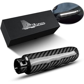 AIRSPEED Mini Cooper F55 Hardtop F57 F56 Hatchback Specific Accessory Interior Part Real Carbon Fiber Handbrake Cover Grip Handle Lever Trim Stylish Custom Dress Up Double-sided Tape Included Garnish