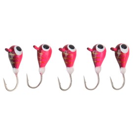 5 Pcs Winter Ice Fishing Jigs Kit for Bass Perch Crappie Micro Ice Fishing Hooks Lures 4MM