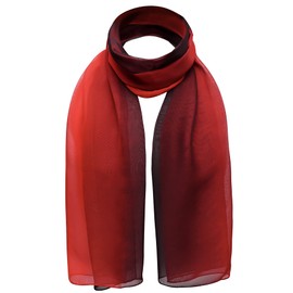 Basic Sense Two Tone Chiffon Scarf, Two-tone Red