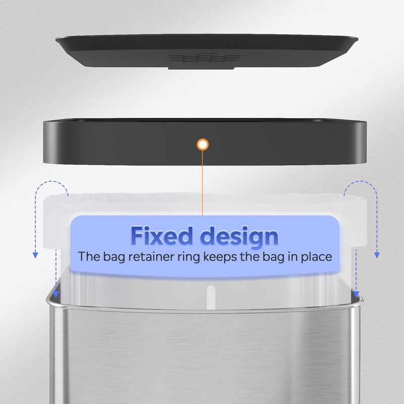 WLIVE 55 Liter Gallon Trash Can with Soft-Close Lid, 14.5