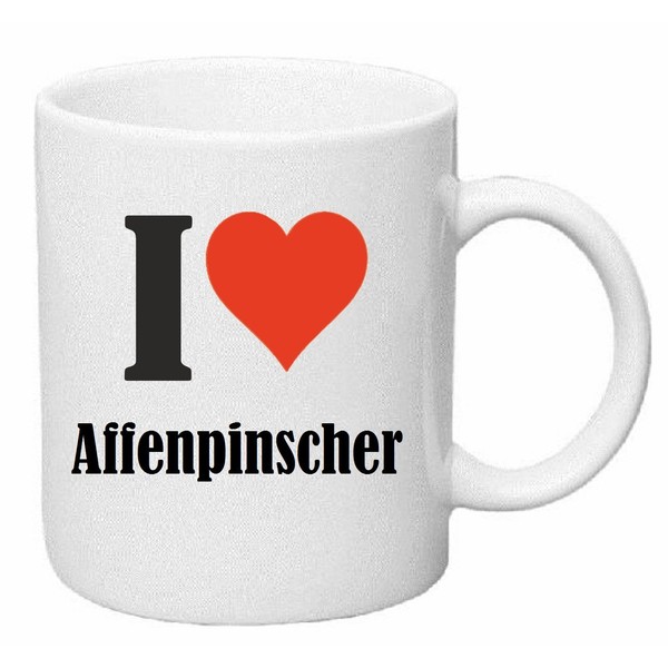 Reifen-Markt Kaffeetasse I Love Affenpinscher Keramik Höhe 9,5cm ? 8cm