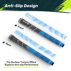 Saplize Cross Cord Golf Grips 13 Pack, Innovative Anti-slip Design, 13 Grips with All Kits, Hybrid Golf Club Grips, CL09 Series, Blue Midsize