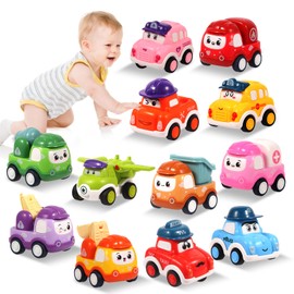 TGXLAK 12 Pcs Pull Back Cars Set Toys for 1 2 3 Year Toddlers, Construction Vehicle Racing Car Set, Baby Toys for 1 2 Year Old Boy, Small Cars for Kids,1st Birthday Gift for 1 2 3 Year Old Boys