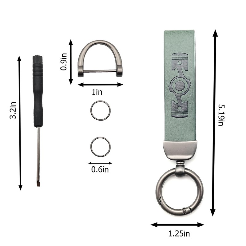 TulinTulin Leather Boxer Engine Keychain Green For Subaru