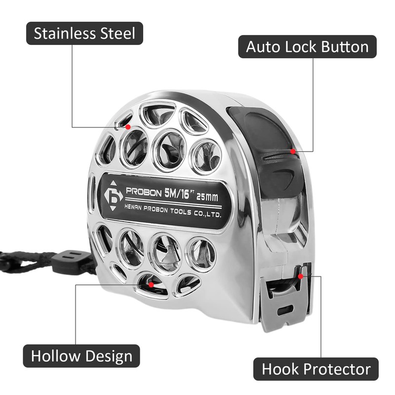 Tape Measure - 16 FT Stainless Steel Measuring Tape with