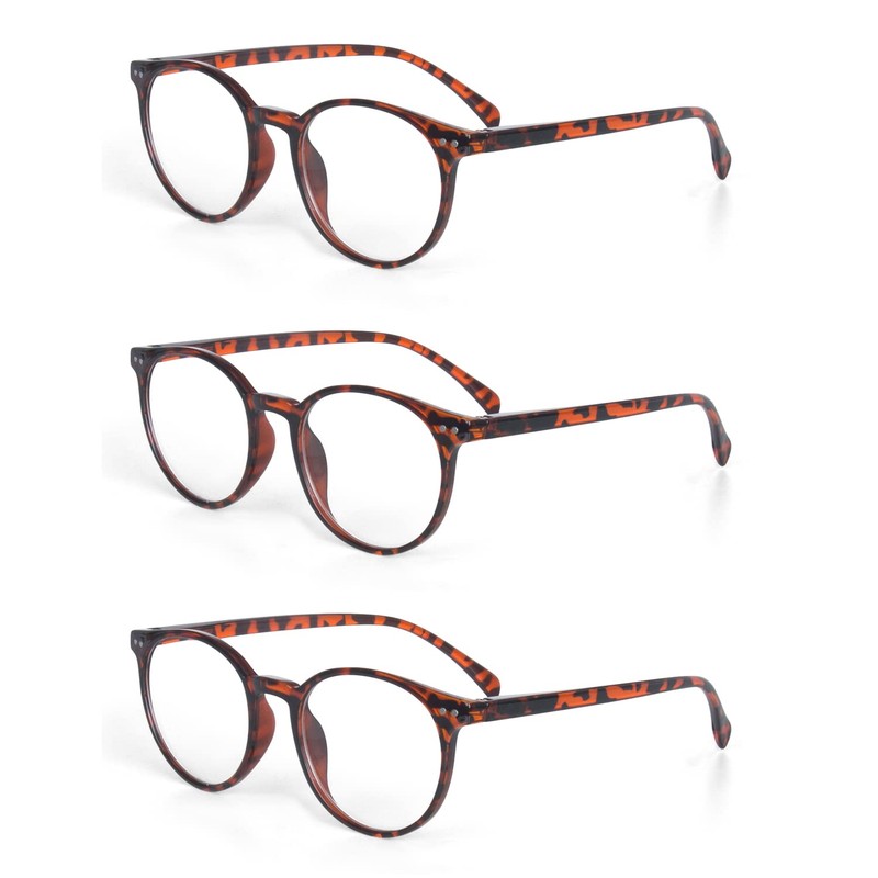 EYE ZOOM 3 Pack Retro Round Plastic Frame Reading Glasses