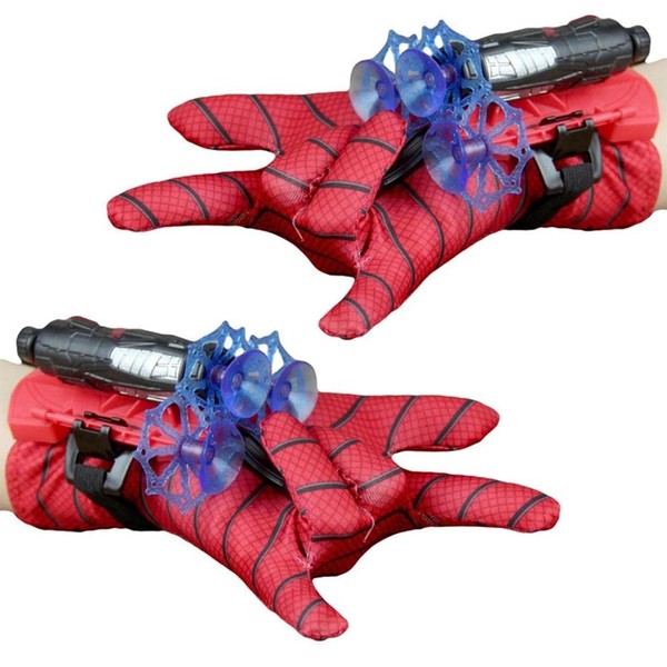 Tixiyu 2 Set Spider Launcher Gloves Toy, SUPER Spider Web Shooter, Kids Plastic Launcher Wrist Toy Set with 6*Darts+2*Spider Glove, Funny Halloween Childrens Hero Cosplay Toy