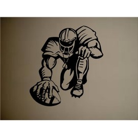 FOOTBALL PLAYER FOOTBALL CENTER WITH FOOTBALL VINYL WALL DECAL HOME DECOR WALL MURAL STICKER 20"X18" LARGE SIZE