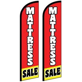 2 Windless, Swooper, Flutter, Feather, Banner Flags MATTRESS SALE