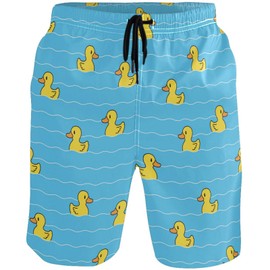 visesunny Men's Swim Trunks Rubber Duck Swimming Blue Quick Dry Beach Holiday Party Swim Shorts, Multi, Large