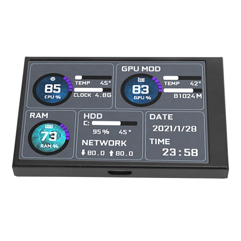 3.5inch IPS Secondary Screen USB C Computer Temperature Display Sub