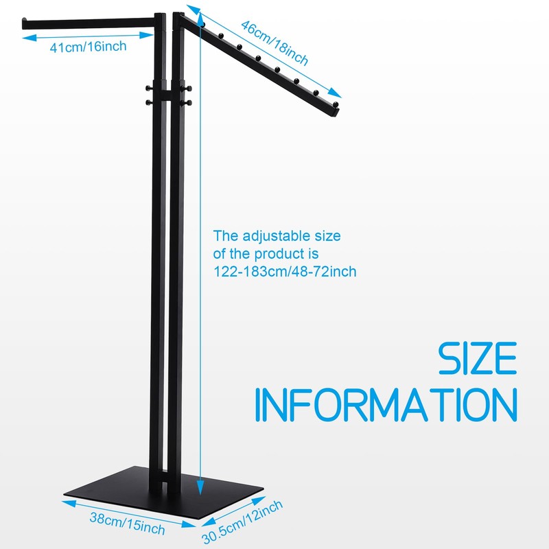 Ripeng 2 Way Clothing Rack with Straight and Slant Arms