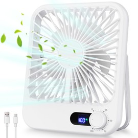 Cooperwin Travel Fan for Sleeping, 6.8" Small Portable Fan Rechargeable Battery Powered, 100 Speeds Personal Mini Desk Fan for Office Bedroom, Cruise Ship Beach Vocation Travel Essentials, White