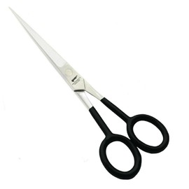Professional Hairdressing Scissors Hair Cutting Scissors Shears for Barber Salon Home - with Antibacterial Comfort Rubber Grip 100% Stainless Steel (Black-Silver)