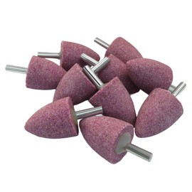 Unlorspy 10Pcs 30mm Bullet Shape Aluminum Oxide Grinding Stones with 1/4" Shank for Rotary Tools, Cone Shape Grind Stone for Metal, Wood, and DIY Projects(Red)