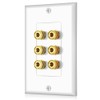 Banana Binding Post Two-Piece Coupler Inset Wall Plate for 3