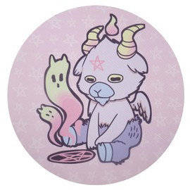 Spooky Kawaii Pastel Goth Mouse Pads - 3mm Thick, 20cm Circumference - Pastel Goth Artwork - Non-Slip, Durable, Smooth Surface for Gaming & Office (baphomet)