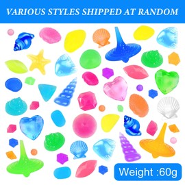 TZQFROCE 63 Piece Diving Toy for Children Gemstone Underwater Luminous Children Acrylic Gemstones Children Underwater Toy Set with Sea Animals and Gemstone for Girls Boys Pool