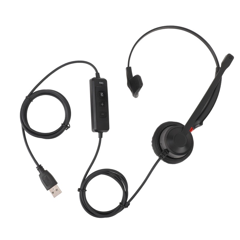Telephone Headset Noise Canceling Comfortable Versatile Single Ear PC Headphone
