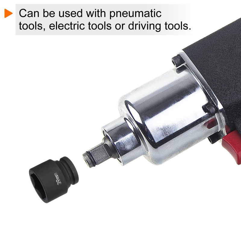 sourcing map 6-Point Impact Socket 3/4" Drive 39mm Metric 40Cr