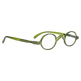Eyekepper Los lectores Spring Temple Vintage Mini pequena Oval redonda Gafas de lectura Green +4.00
