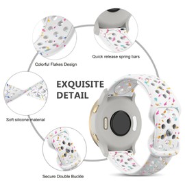 ViCRiOR Watch Bands Compatible with Garmin Vivoactive 4S/ Venu 3S/ Venu 2S /Vivomove 3S, 18mm Soft Silicone Eco-Friendly Breathable Replacement Strap Band for Garmin Forerunner 255S/ 265S Women Men