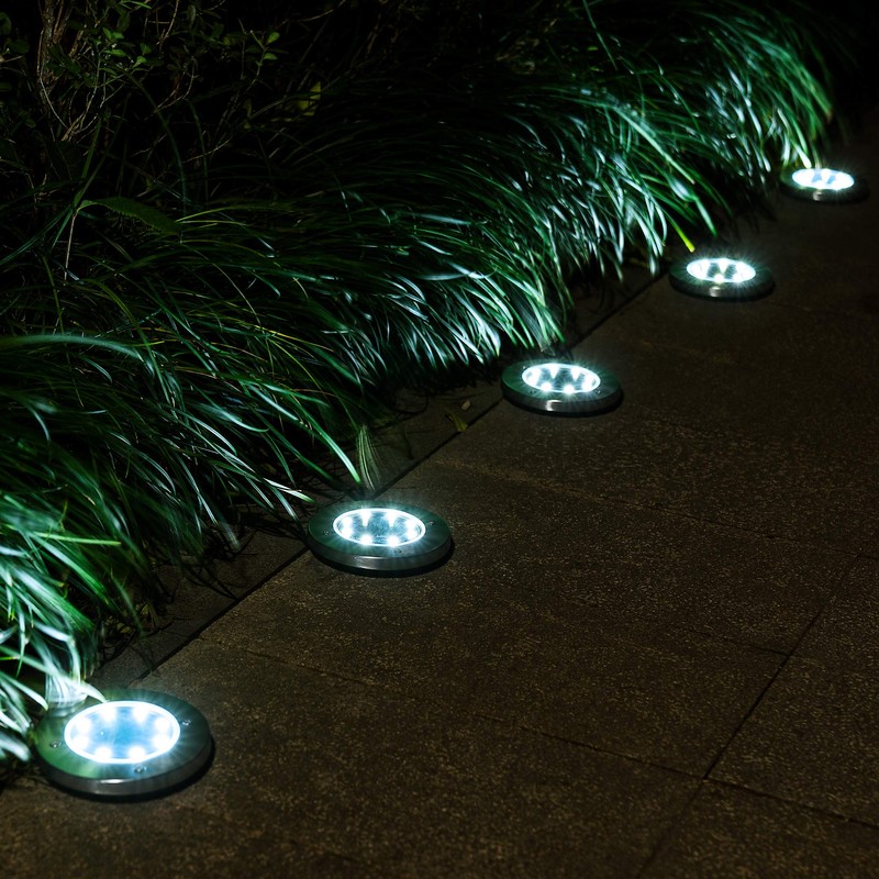 Solpex Solar Ground Lights , 8 LED Solar Powered Disk