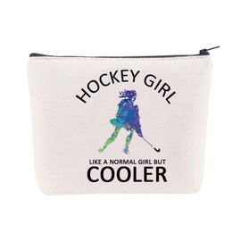 Hockey Gifts for Girls – Funny Stuff Cosmetic Bag, Makeup Organizer Pouch for Women, Ice Hockey Accessories Travel Case
