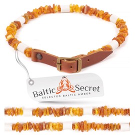 Dog Collar EM Ceramic Pipes Amber Chain Dog & Cat Effective Microorganisms - Amber Collar Dogs - Amber - Tick Protection