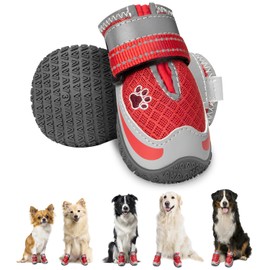 SlowTon Dog Shoes for Summer Hot Pavement - Breathable Dog Boots for Large Small Medium Dogs, Paw Protector for Outdoor Walking Hardwood Floor, Anti-Slip Rubber Dog Booties for Winter Snow