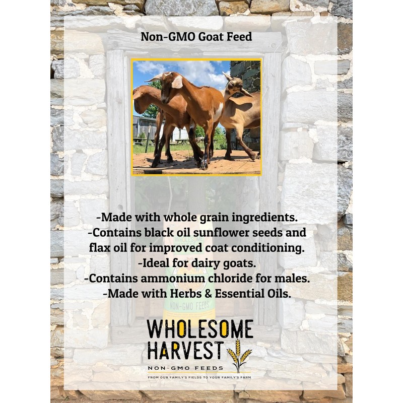 Wholesome Harvest Non-GMO All-Grain Goat Feed 16% Protein - Fortifies