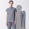Meichoon Women's Medical and Nursing Scrubs Short Sleeve Set Stand