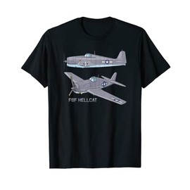 F6F Hellcat American WW2 Carrier Fighter Plane Diagram T-Shirt
