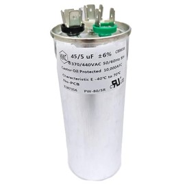 CBB65 45+5 MFD 45/5 uf 370 Dual Run Circular Start Capacitor for Condenser Straight Cool or Heat Pump Air Conditioner