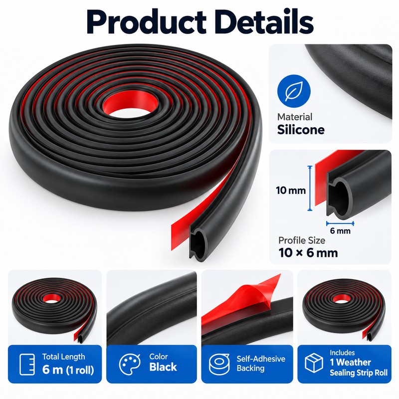Self-Adhesive Door and Window Weather Stripping for Gap Sealing –