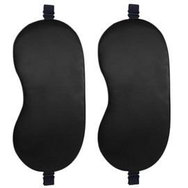 2 Pack Sleep Mask, 100% Blackout & Zero Pressure, Luoqun88 Mulberry Silk Cover with Adjustable Strap, Machine Washable for Long-Lasting Use for Travel & Deep Sleep with Elegant Box (Black& Black)