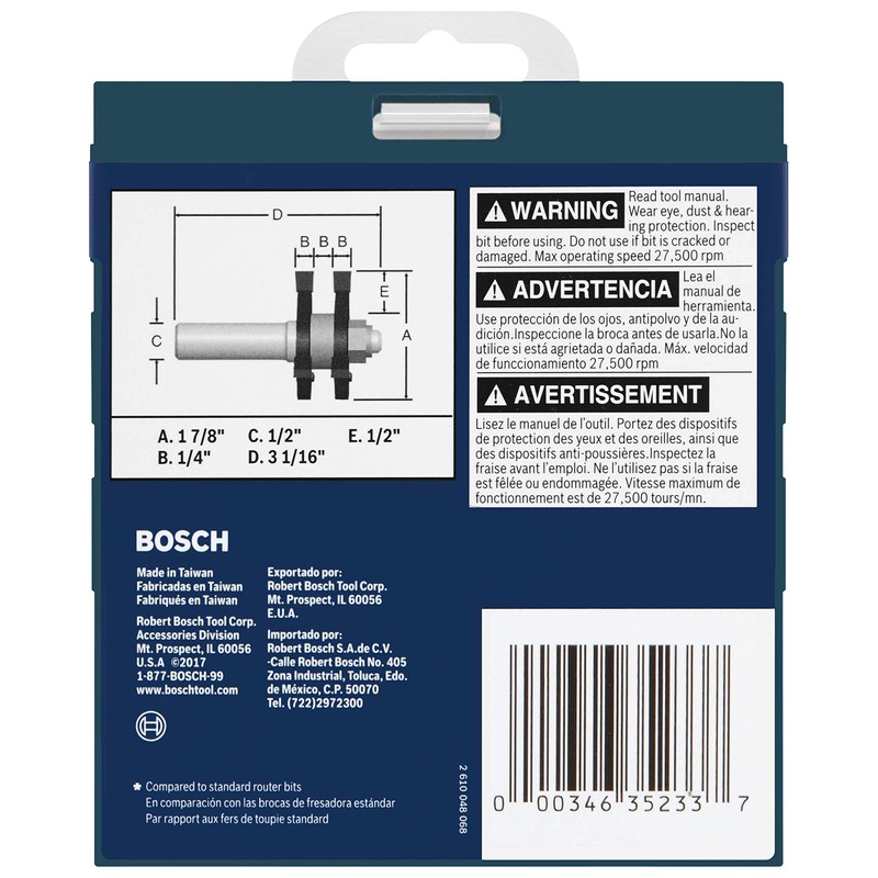 Bosch 84624MC 1-7/8 in. Tongue & Groove Router Bits