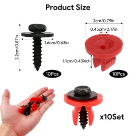 20 Pcs Stainless Steel Engine Undertray Screws Compatible with Ford Focus Easy Installation for Ford Focus C Max MK2 MK3 MK4 Mondeo (20 Clips, 20 Screws)