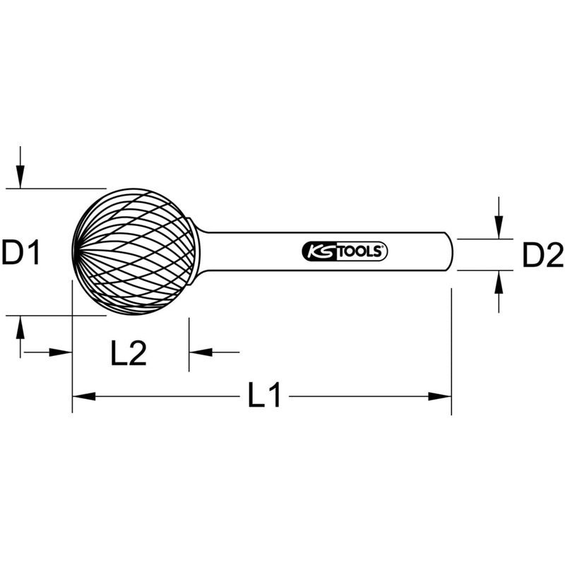 KS Tools 515.3282 Hard metal ball milling burr form D,