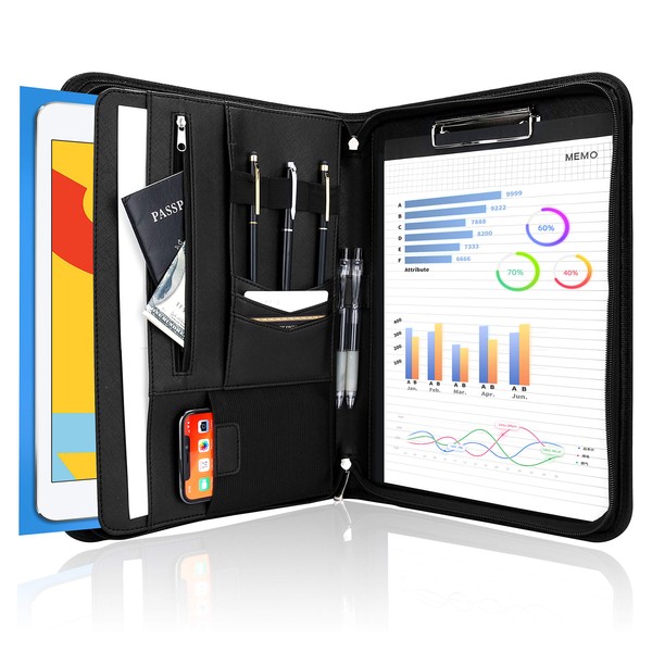 ProCase ProCase Portfolio Business Padfolio Folder with Zipper, Conference Meeting