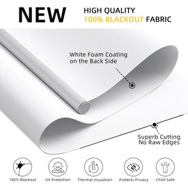 ChrisDowa Cordless Free-Stop100% Blackout Blinds for Windows, Roller Windows Shades with Thermal Insulated, UV Protection Fabric for Living Room, Office and Home. Easy to Install.White,60" W X 72" H