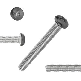 QISHENG 100 PCS Black Head #6-32X1-1/4(1.25 inch) Stainless Steel Phillips Pan Head Machine Screws,DIY,Repair,Install Furniture and Electrical Appliances Screws,Stainless Steel 18-8 A2(304) Screw