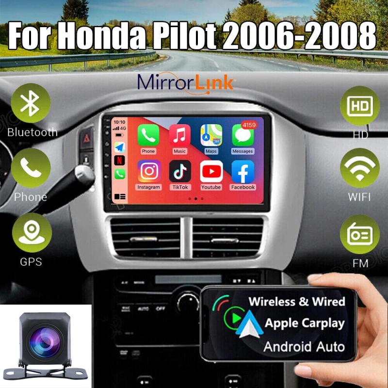 Unbranded For Honda Pilot 2006-2008 Android 12 Apple Carplay Car