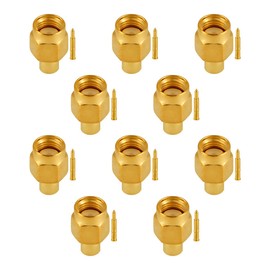 Vecys 10 PCS SMA Connectors SMA Male Solder Connector for RG402 .141" Semi-Rigid RF Coax Cable