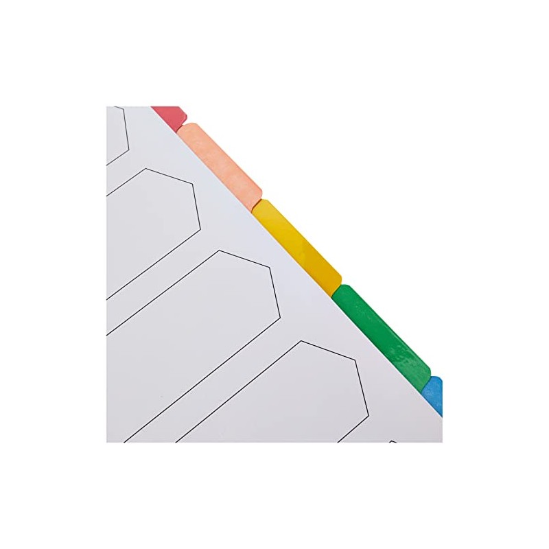 Q-Connect 5-Part Index Multi-punched Reinforced Board Multi-Colour Blank Tabs A4