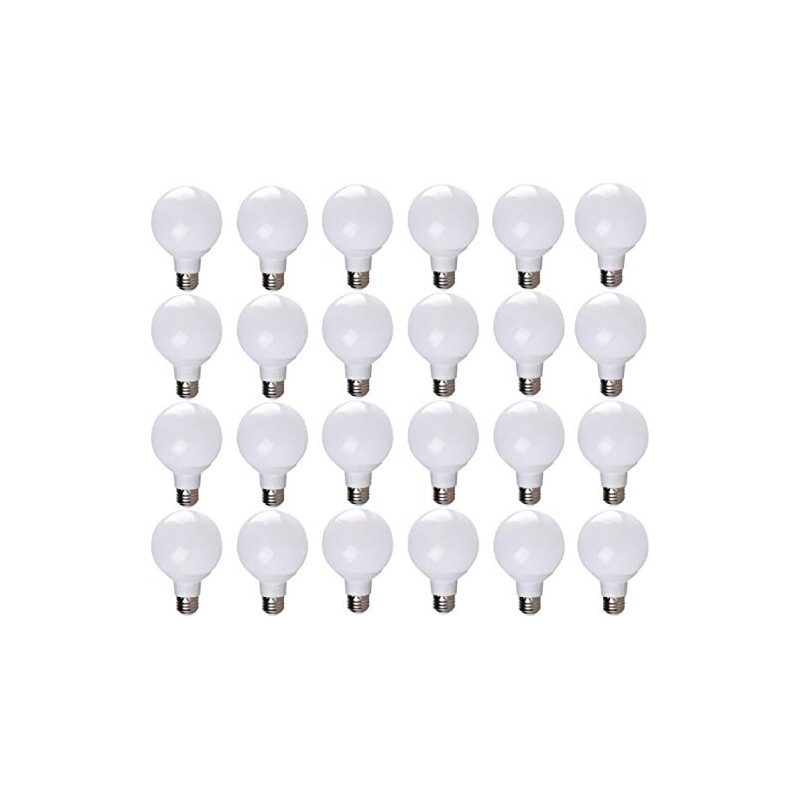 Simply Conserve 6 Watt LED Globe Light Bulbs, 24-Pack Bulk,