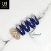 ✨Gold blue handmade nail tips✨ - Short ballerina / ✨골드블루