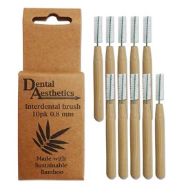 Bamboo Interdental Brushes ~ Bamboo Handle, Eco Friendly, 10 Pack (0.8mm)